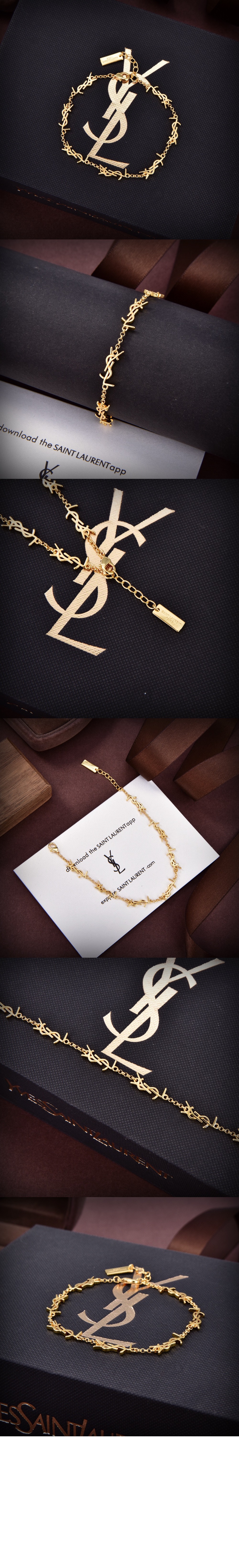 메탈 소재의 CASSANDRE 멀티 참 브레이슬릿 757664 > 생로랑