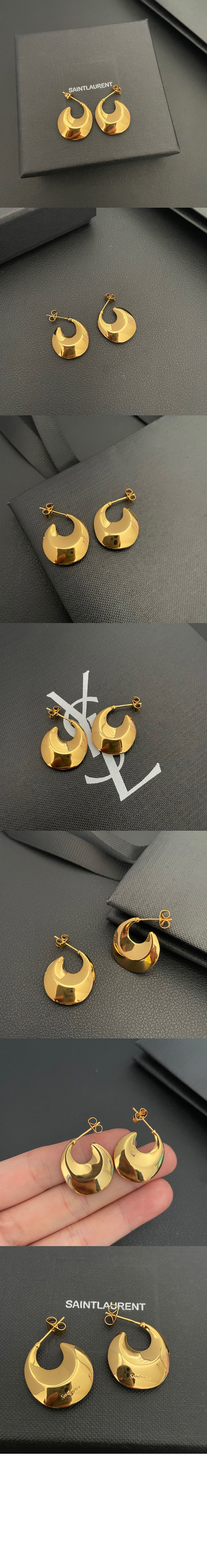 메탈 티어드롭 후프 이어링 823709 > 생로랑