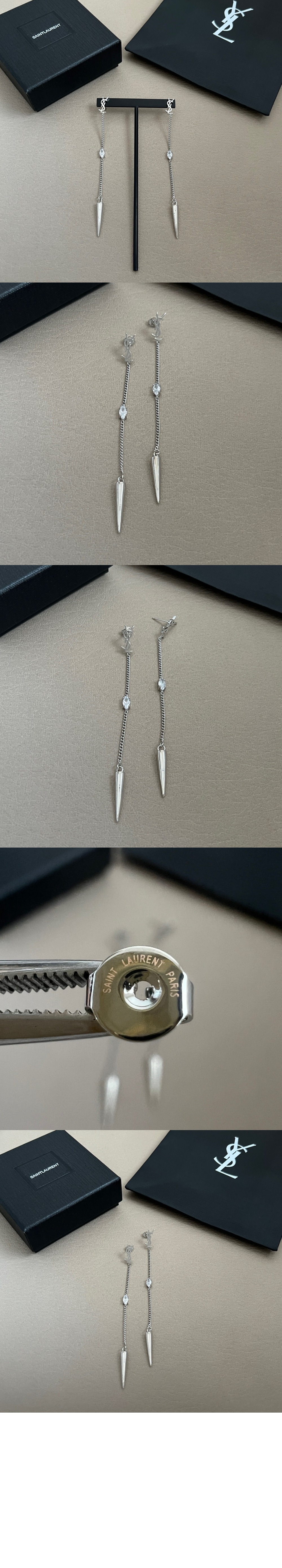 라인스톤 스파이크 귀걸이  710726 > 생로랑