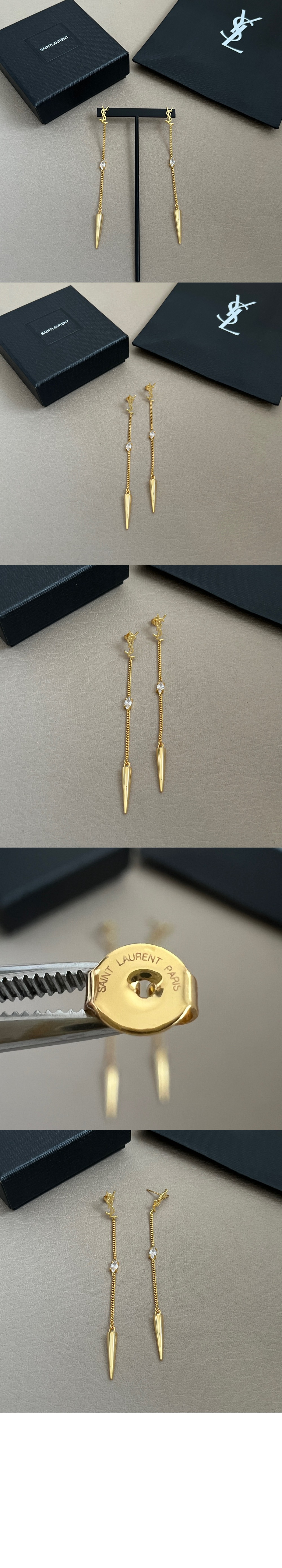 라인스톤 스파이크 귀걸이  710726 > 생로랑