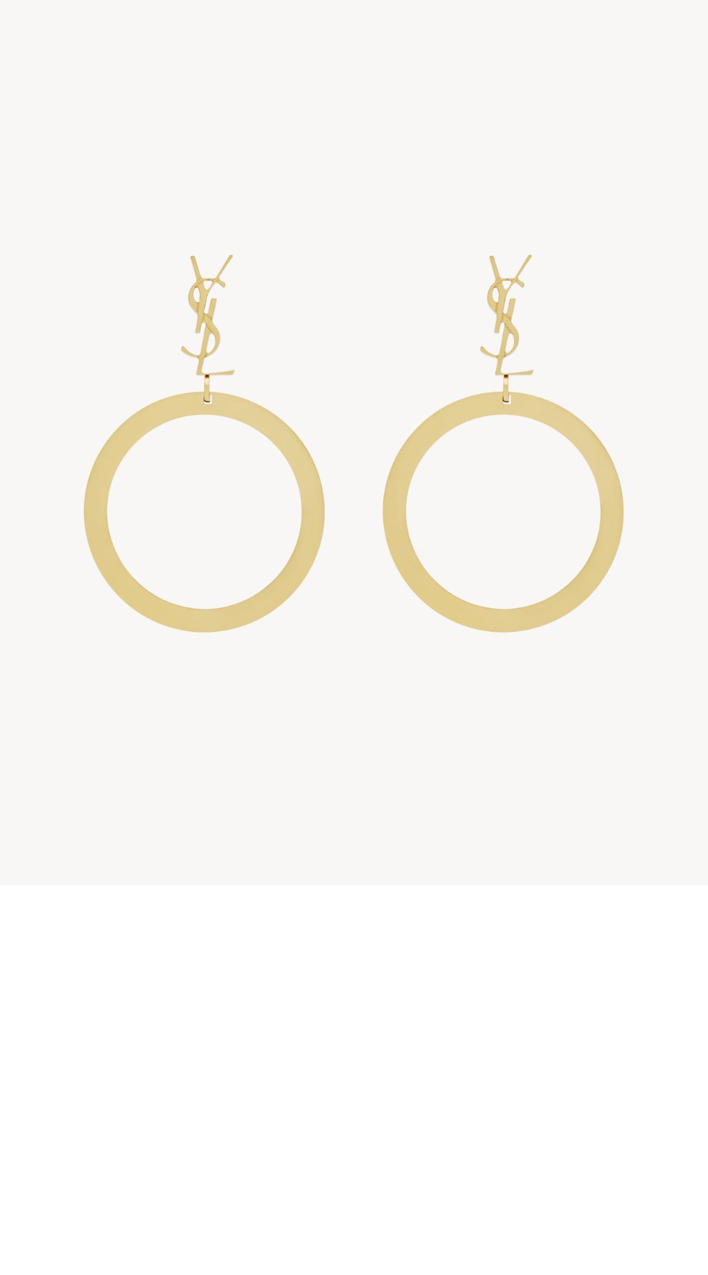 메탈 소재의 CASSANDRE 펜던트 후프 이어링 784142 > 생로랑