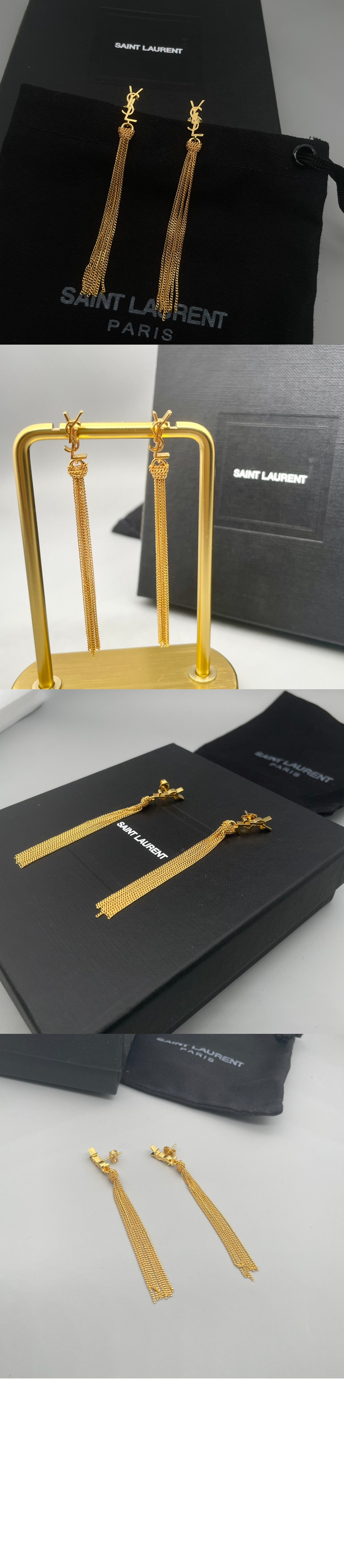 메탈 소재의 CASSANDRE 태슬 이어링 803195 > 생로랑