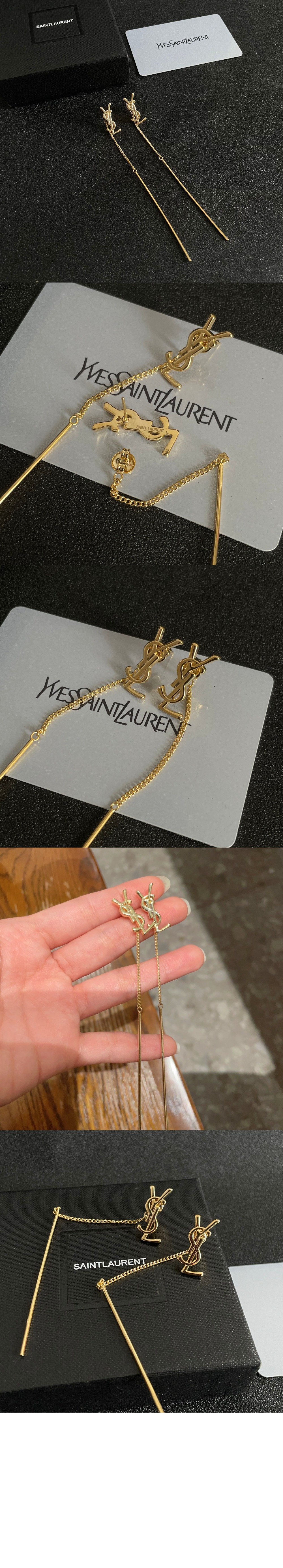 메탈 소재의 CASSANDRE 스레더 이어링 618031 > 생로랑