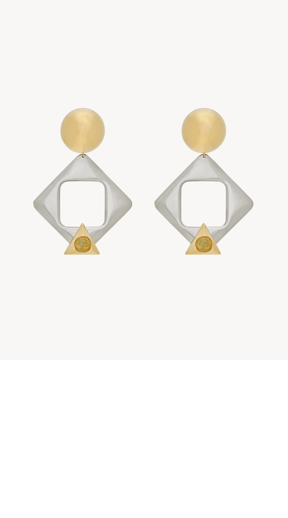 레진과 메탈 소재의 기하학적인 이어링 792033 > 생로랑