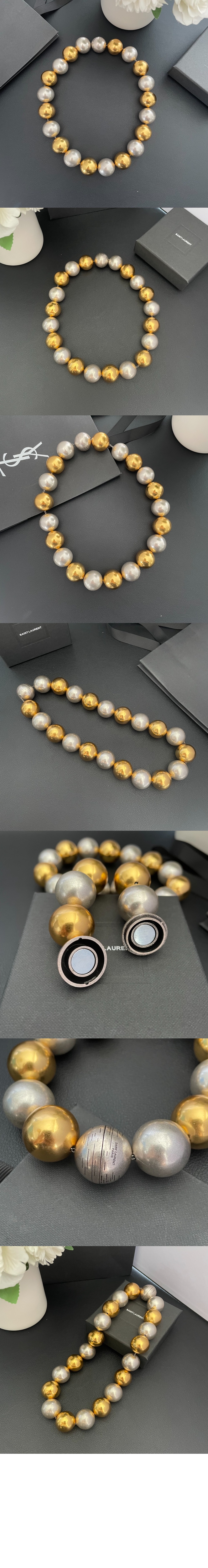 메탈 볼 목걸이 693802 > 생로랑