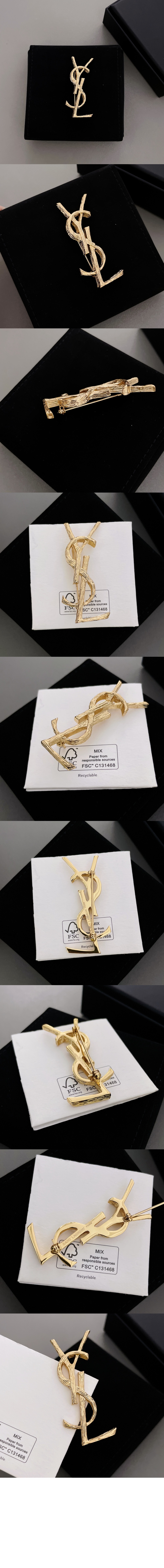 메탈 소재의 CASSANDRE 브로치 748486 > 생로랑