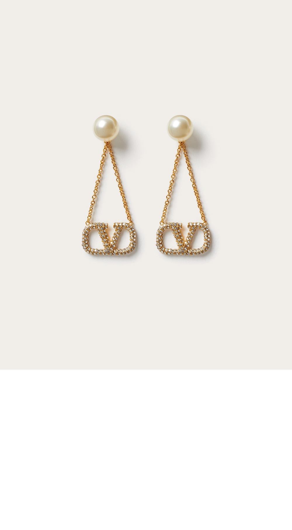 모조 진주와 큐빅  이어링 > 발렌티노