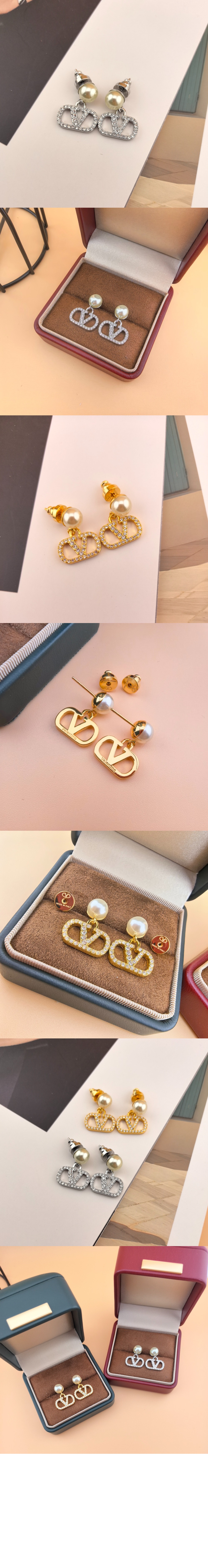 크리스털 장식 VLOGO SIGNATURE 이어링 > 발렌티노