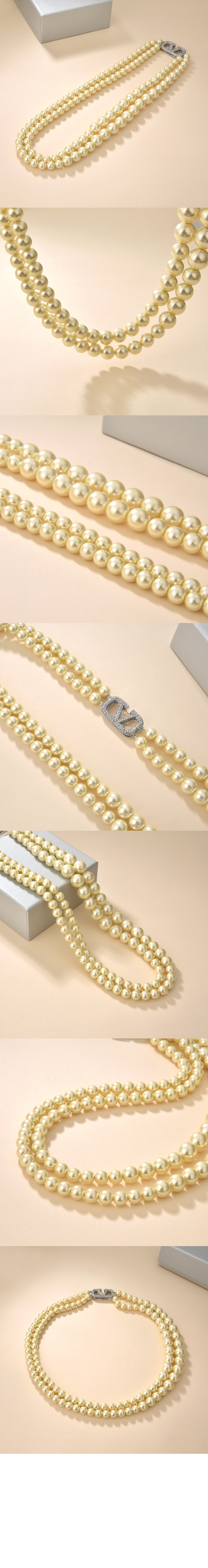 더블 진주 네크리스 > 발렌티노