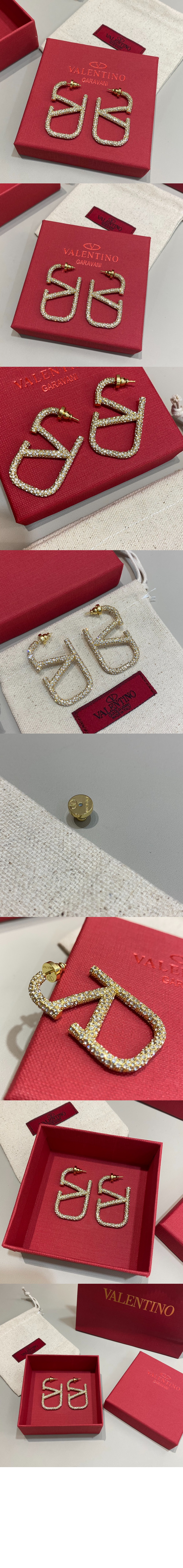 크리스탈 브이로고 시그니처 이어링 > 발렌티노