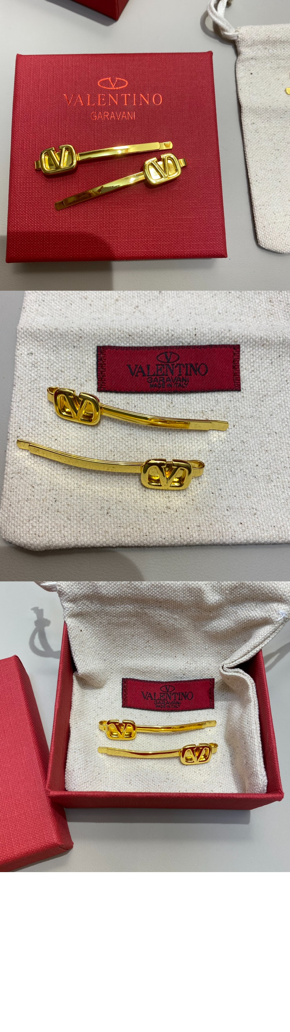 금속 헤어 클립 > 발렌티노