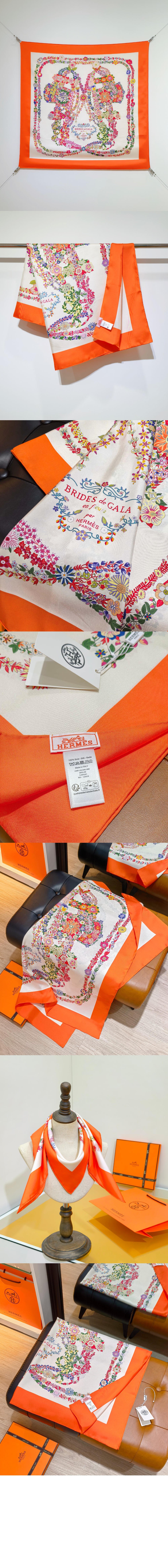 Brides de Gala en Fleurs 스카프 90 > 에르메스