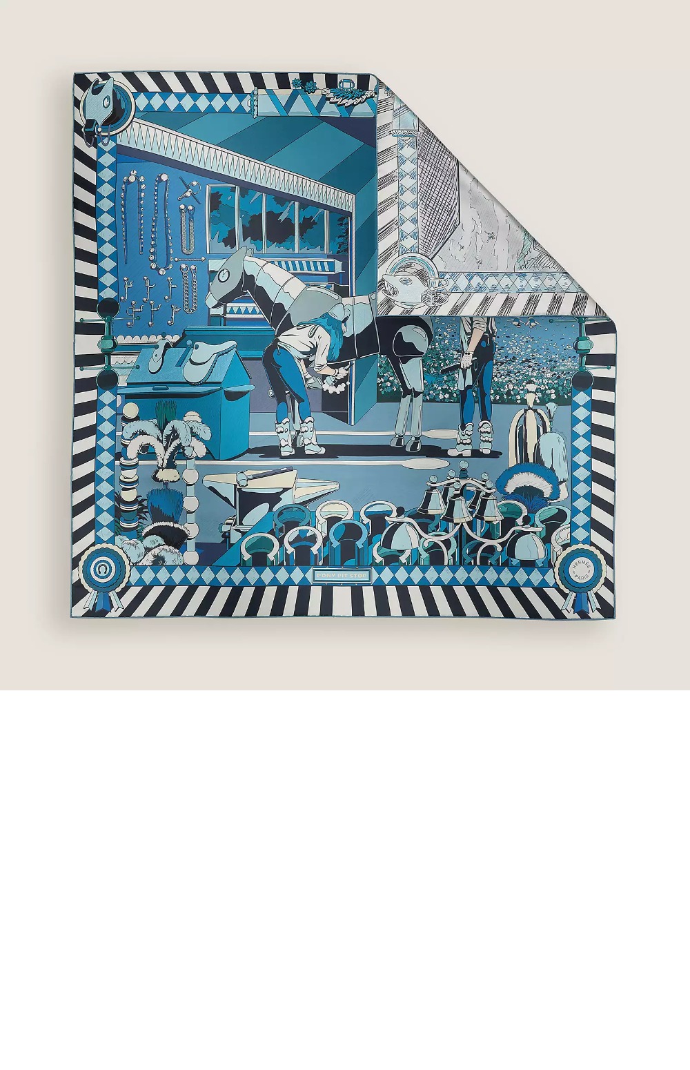 Pony Pit Stop 더블 페이스 스카프 90 > 에르메스