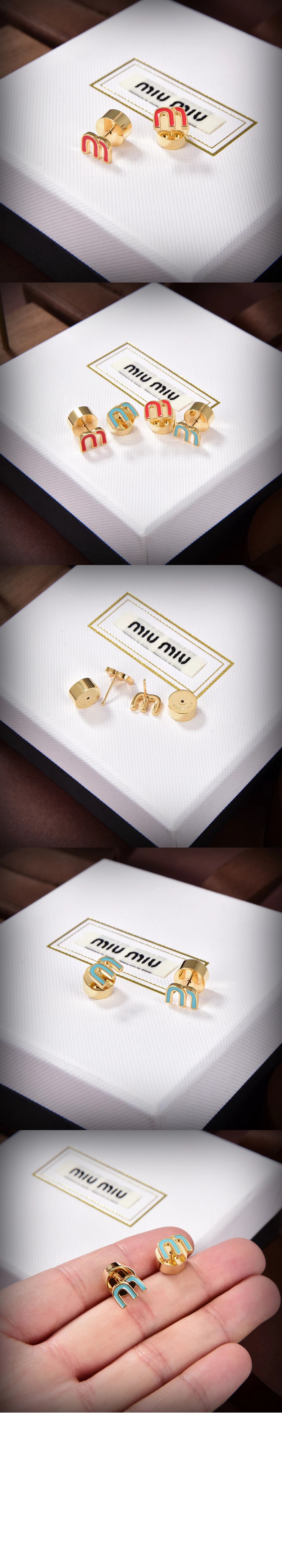 에나멜 메탈 귀걸이 5JO911 > 미우미우