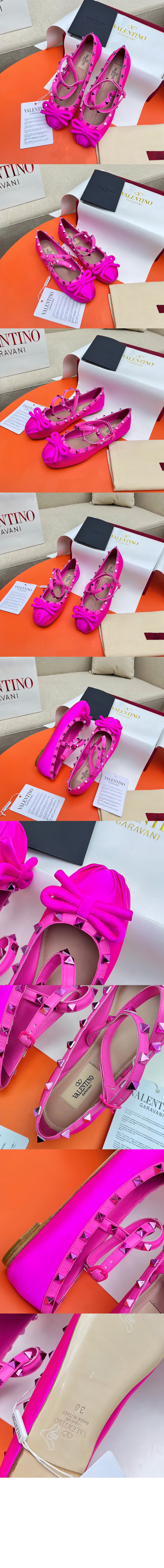 톤온톤 스터드 장식 락스터드 새틴 발레리나 3W2S0H > Rockstud - 락스터드