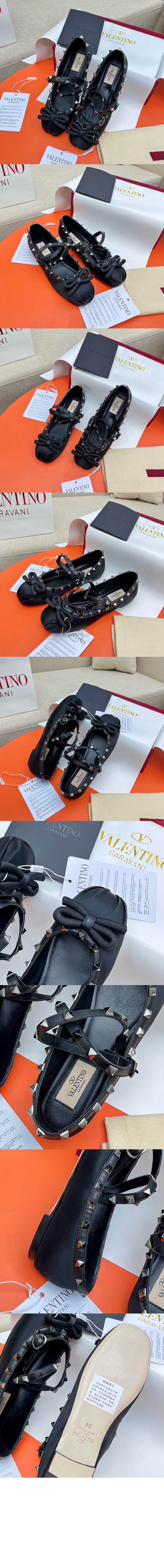 톤온톤 스터드 장식 락스터드 새틴 발레리나 3W2S0H > Rockstud - 락스터드