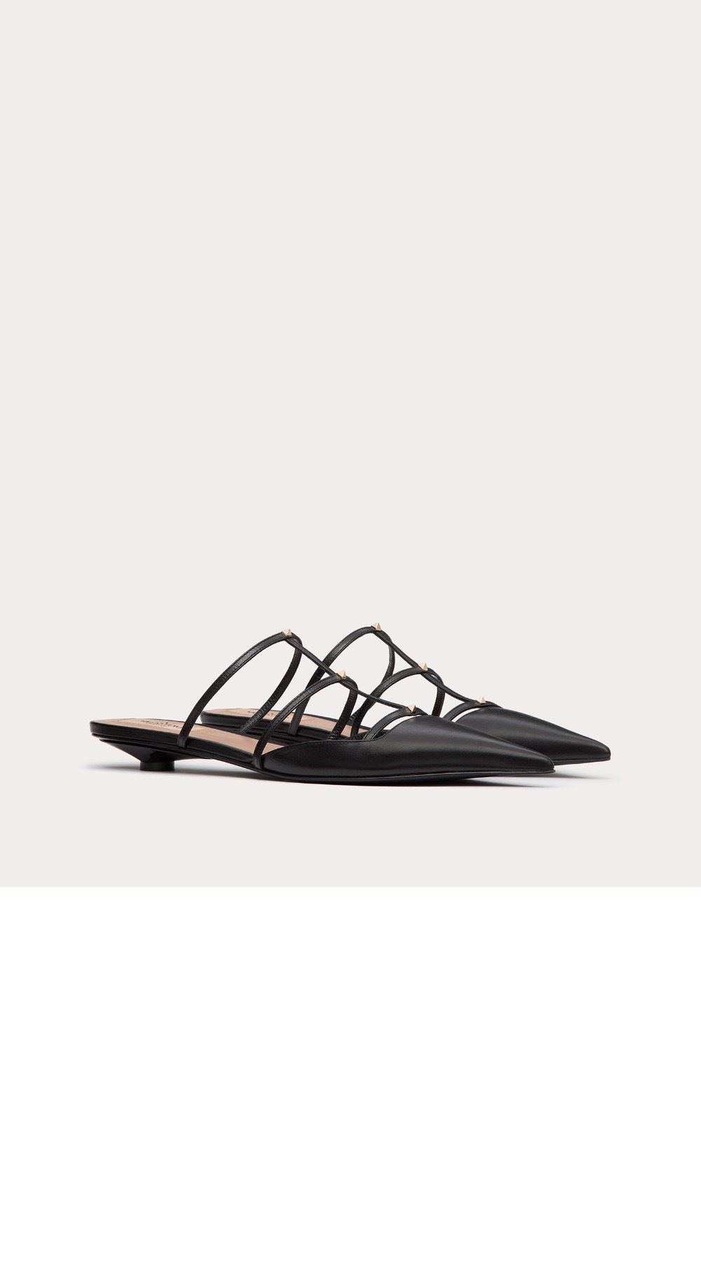 락스터드 위스피 송아지 가죽 마이크로 힐 뮬 4W0S0I > Rockstud - 락스터드