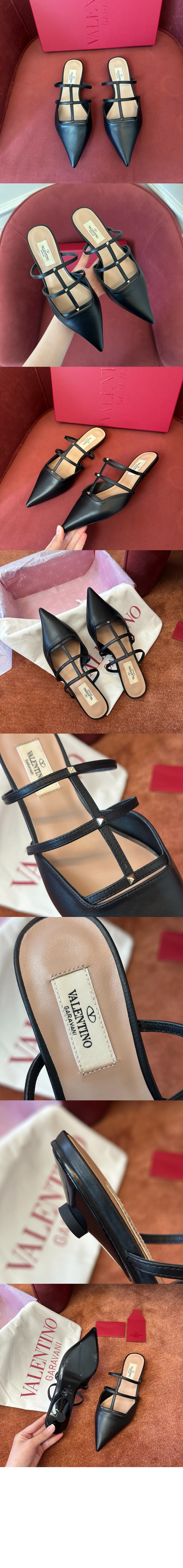 락스터드 위스피 송아지 가죽 마이크로 힐 뮬 4W0S0I > Rockstud - 락스터드