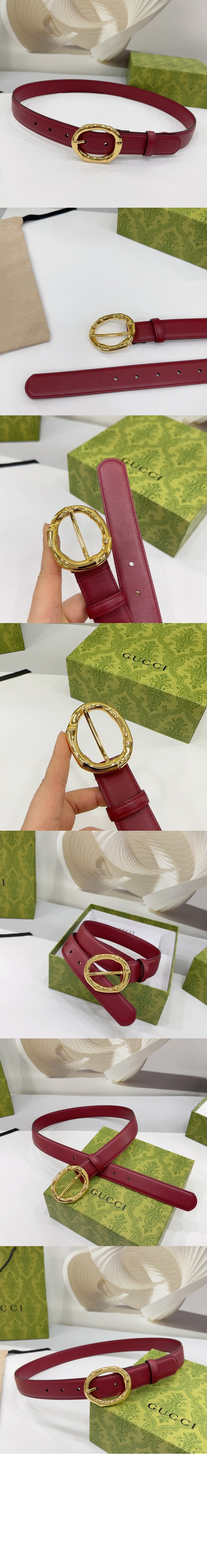 대나무 원형 버클 벨트 828270 > 구찌