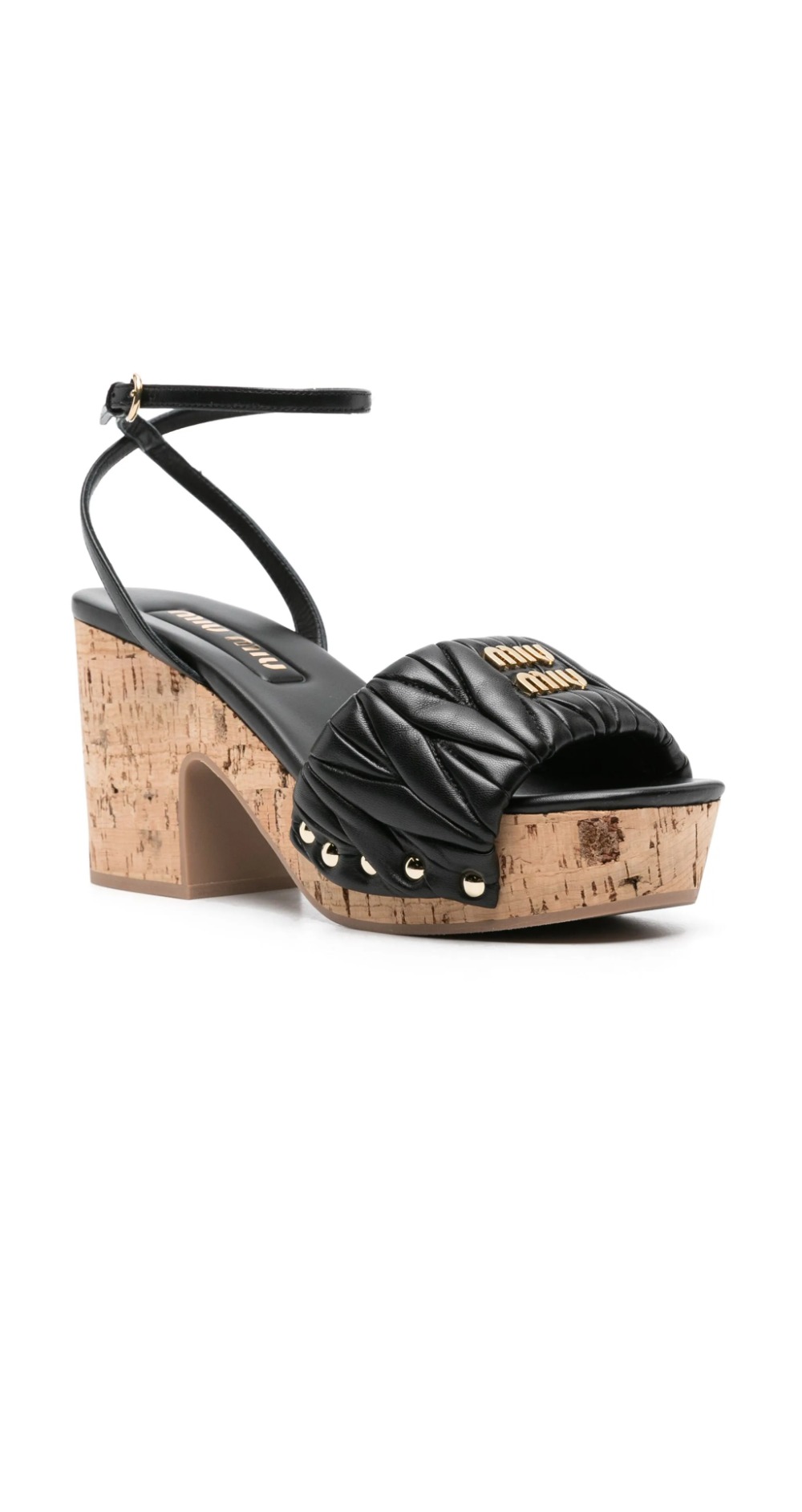 코르크 굽 퀼팅 나파 가죽 샌들 5XZ482 > Pumps - 펌프스