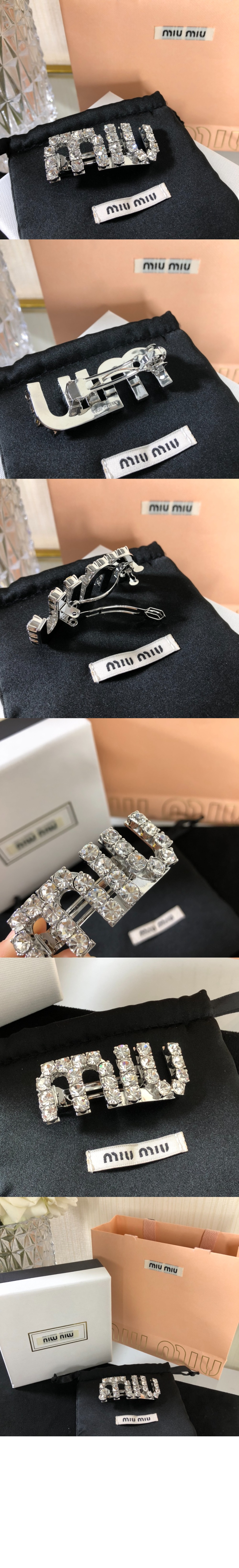 크리스털 헤어 클립 5JF082 > 미우미우