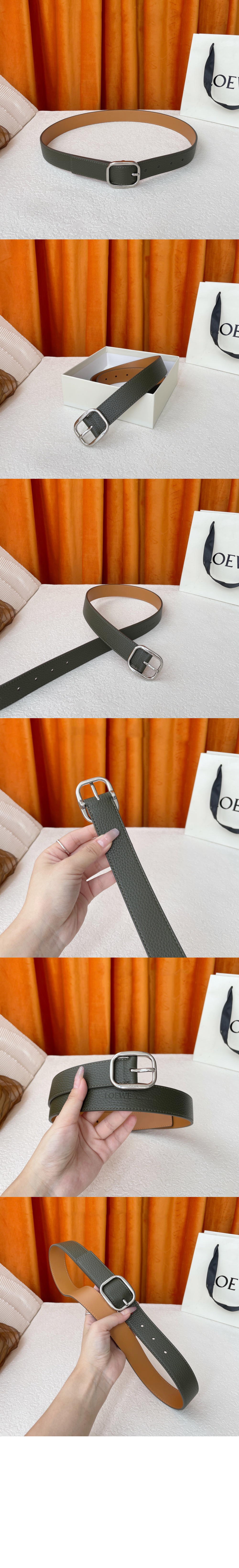 송아지 가죽 원형 벨트 > 로에베