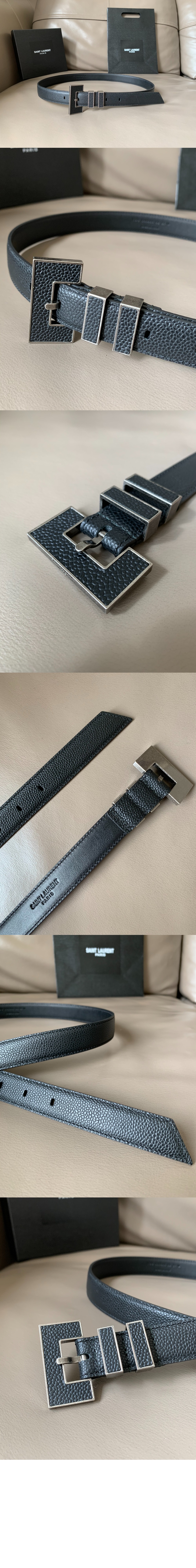 레더 클래식 사각 버클 벨트 586217 > 생로랑