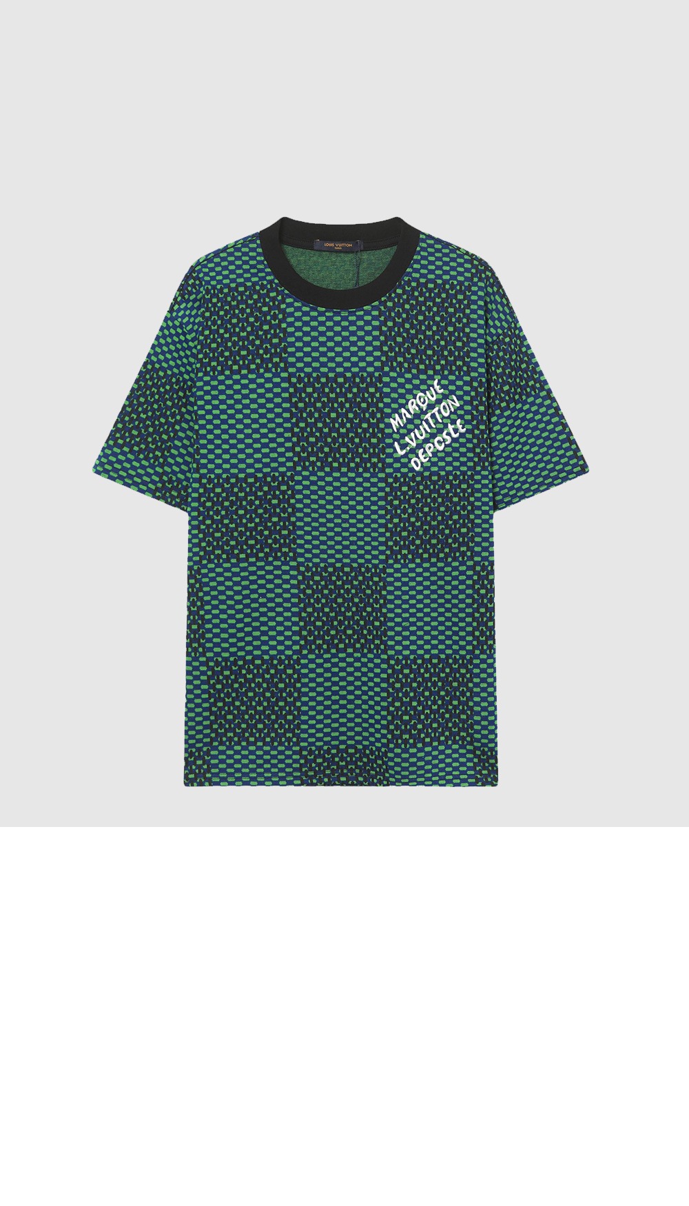 자카드 다미에 쇼트 슬리브드 코튼 크루넥 > Etc - 기타제품