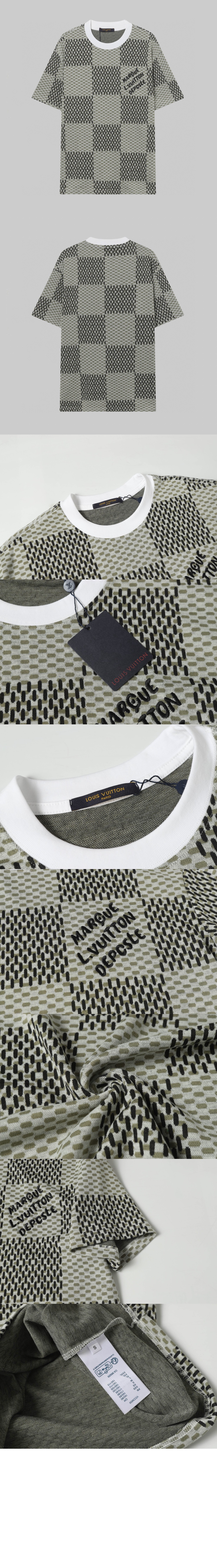 자카드 다미에 쇼트 슬리브드 코튼 크루넥 > Etc - 기타제품