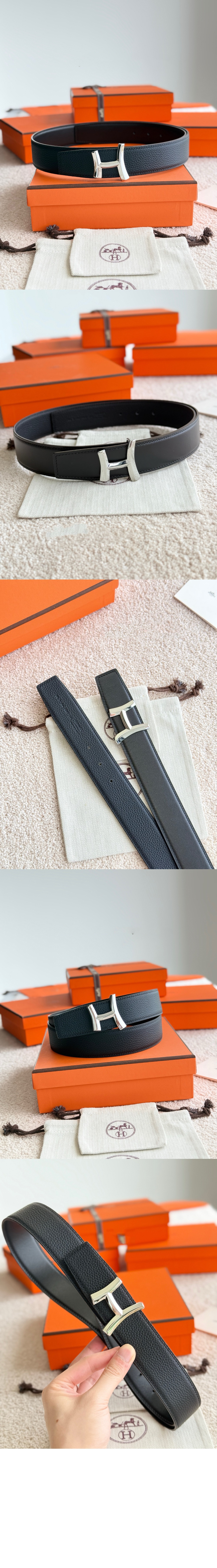 버클 및 리버서블 가죽 스트랩 벨트 > 에르메스