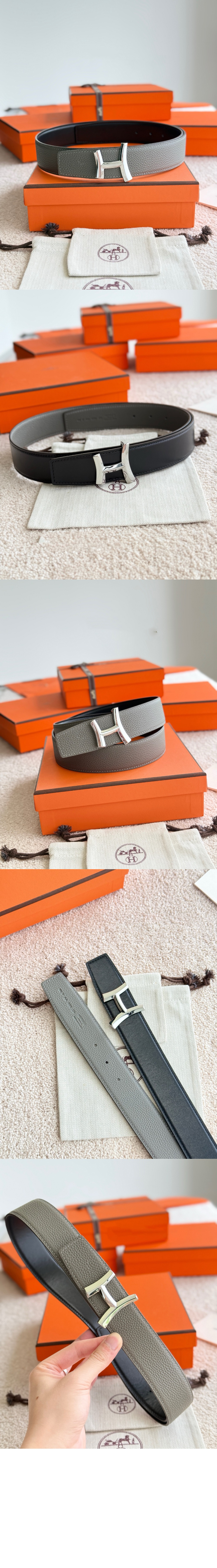 버클 및 리버서블 가죽 스트랩 벨트 > 에르메스