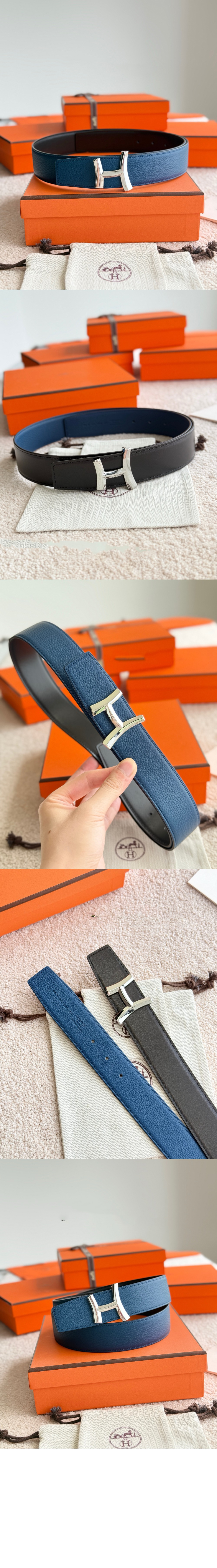 버클 및 리버서블 가죽 스트랩 벨트 > 에르메스