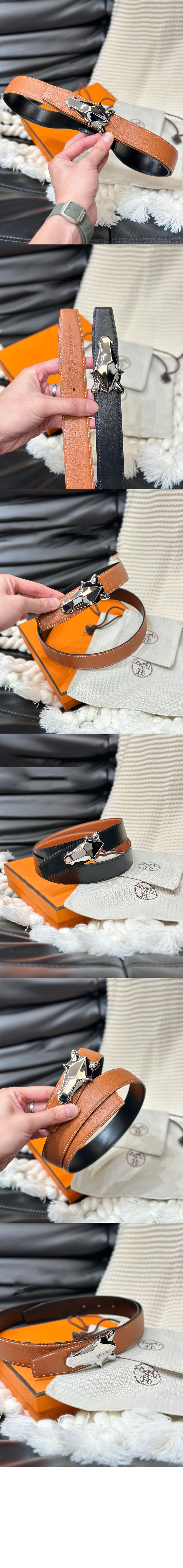 Destrier 벨트 버클 리버서블 가죽 스트랩 > 에르메스