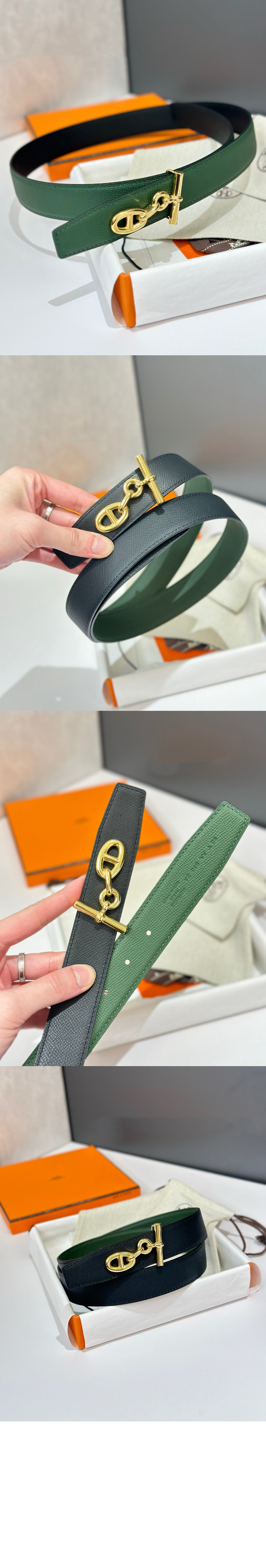 Yachting 벨트 버클 리버서블 가죽 스트랩 > 에르메스