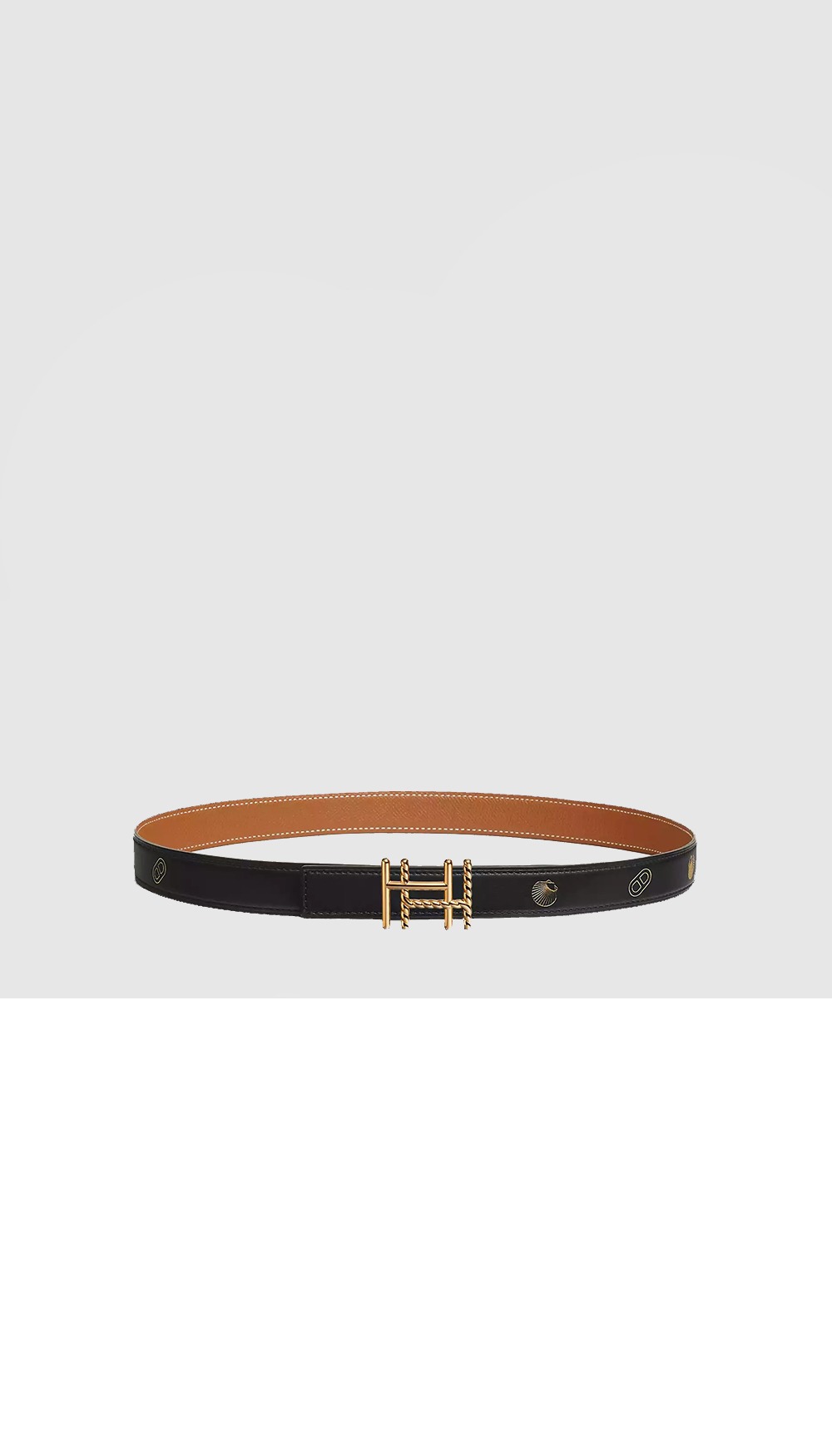 H au Carre Twist 벨트 버클 Hermes sur Mer 리버서블 가죽 스트랩 > 에르메스