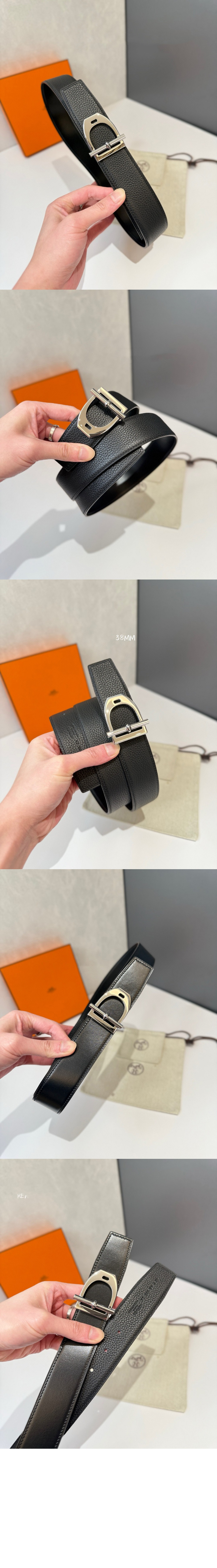 Neo Etrier 벨트 버클 리버서블 가죽 스트랩 > 에르메스