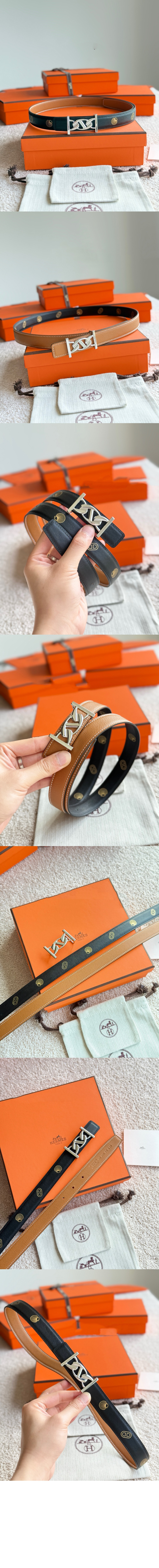 My H 벨트 버클 Hermes sur Mer 리버서블 가죽 스트랩 > 에르메스