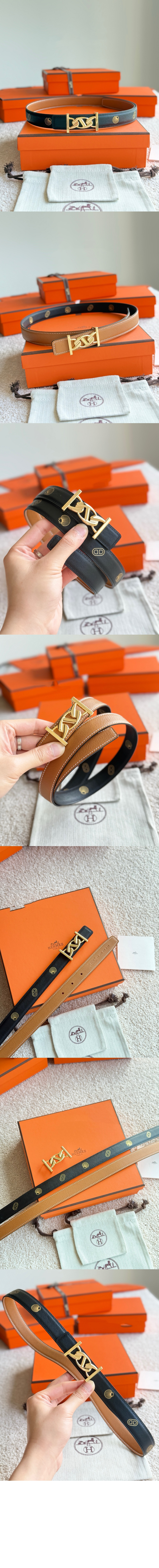 My H 벨트 버클 Hermes sur Mer 리버서블 가죽 스트랩 > 에르메스