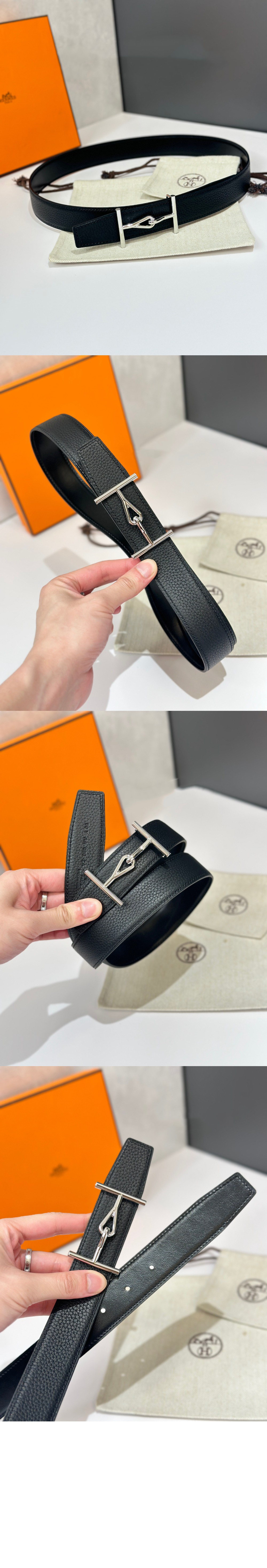 Jumbo 벨트 버클 리버서블 가죽 스트랩 > 에르메스