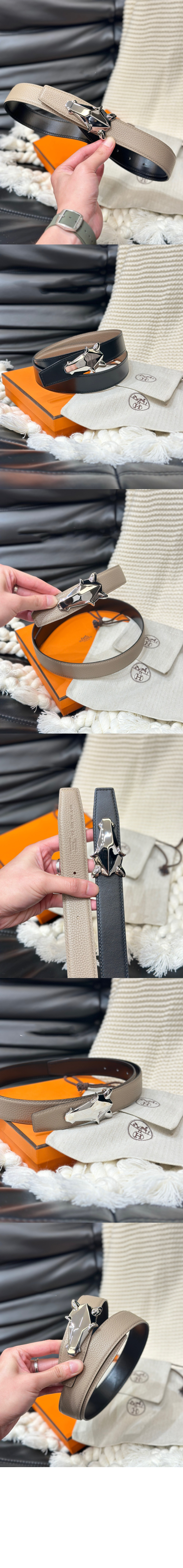 Destrier 벨트 버클 리버서블 가죽 스트랩 > 에르메스