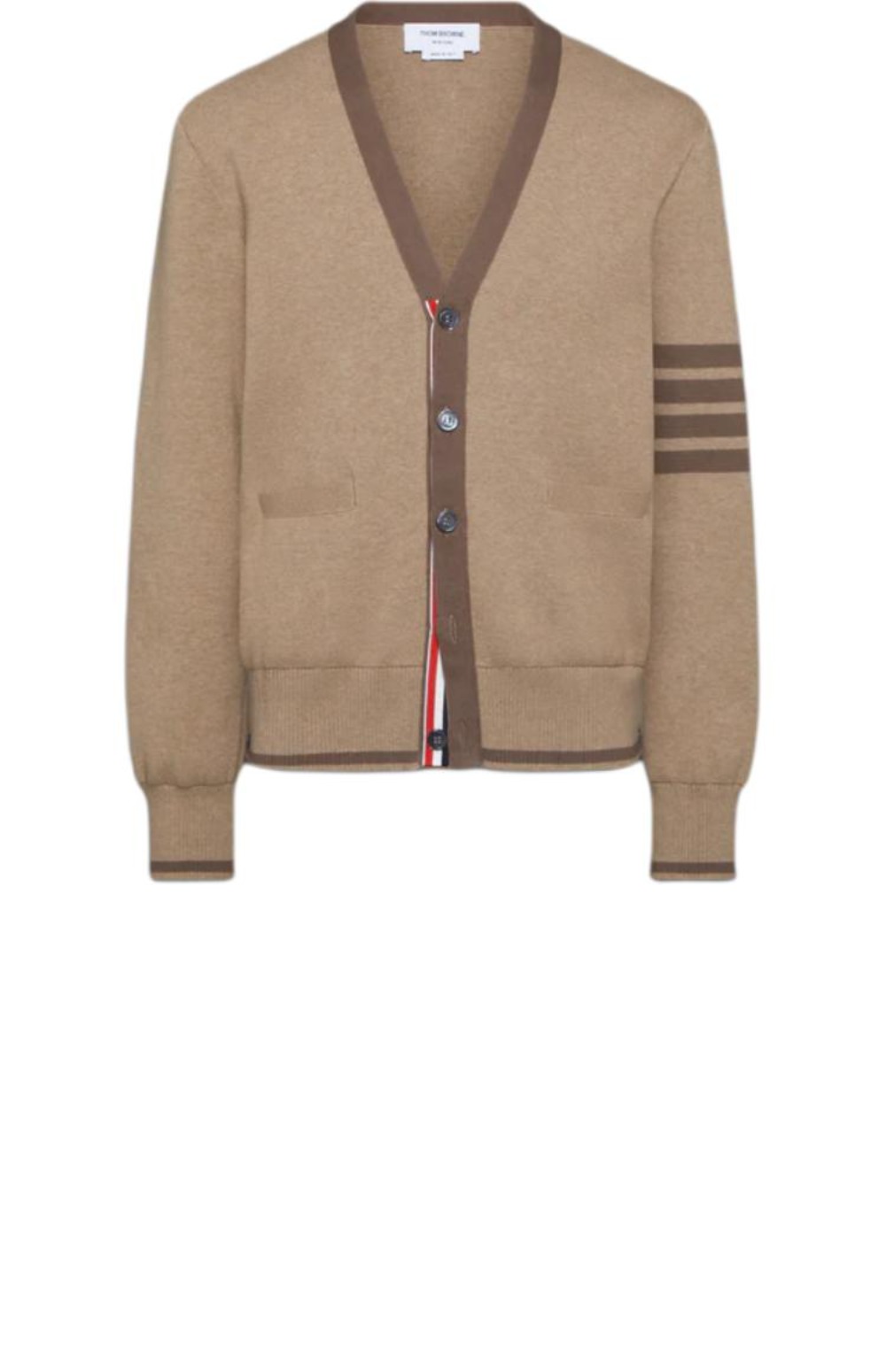 밀라노 스티치 4-바 브이넥 카디건 > 톰브라운
