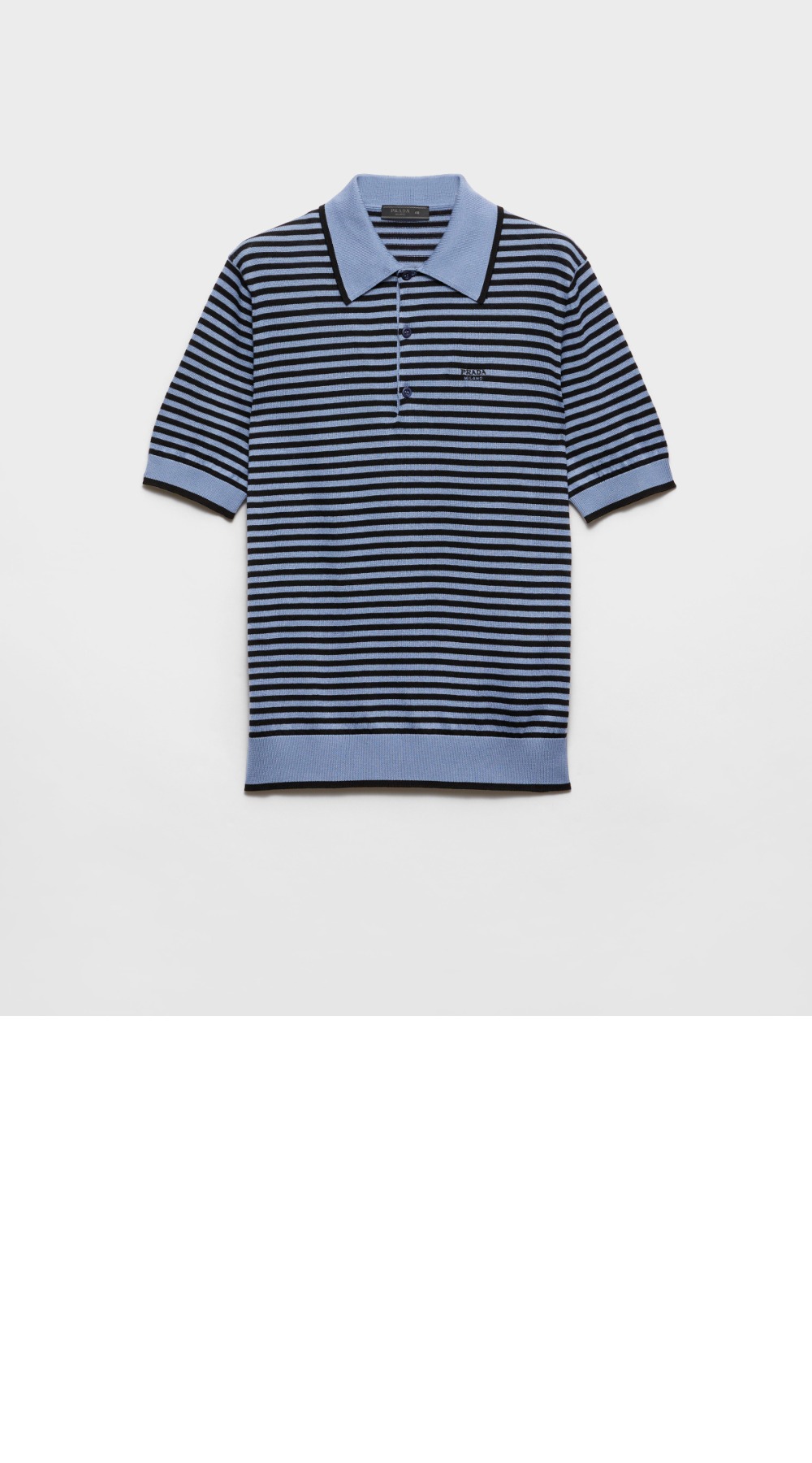 스트라이프 코튼 폴로 셔츠 > 프라다