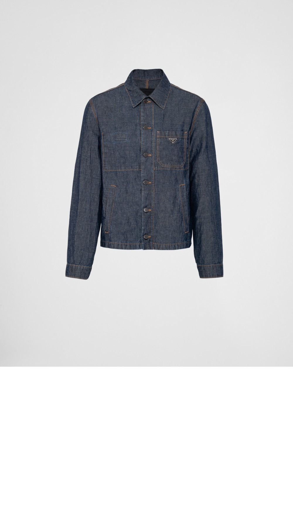 샴브레이 블루종 재킷 > 프라다