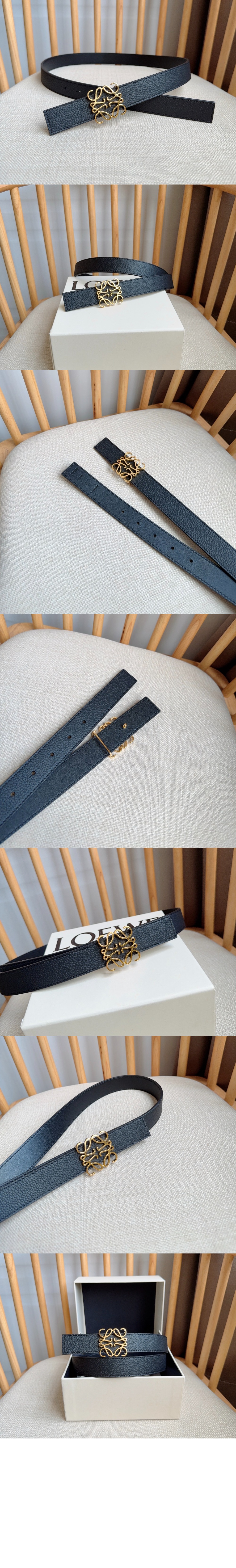 소프트 알갱이 소가죽 양면 아나그램 벨트 > 로에베