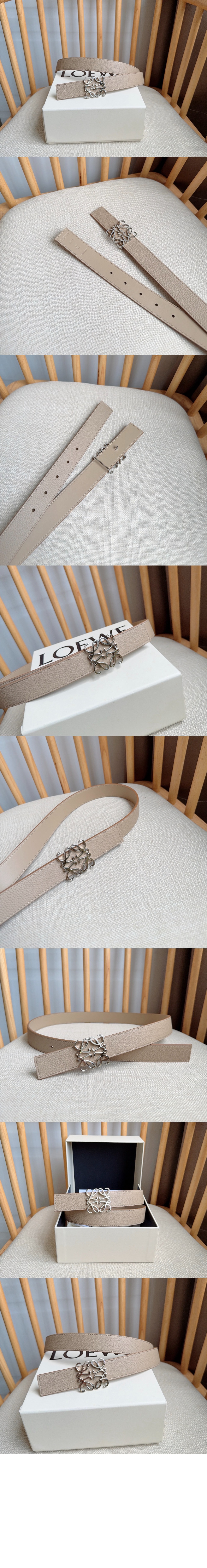 소프트 알갱이 소가죽 양면 아나그램 벨트 > 로에베