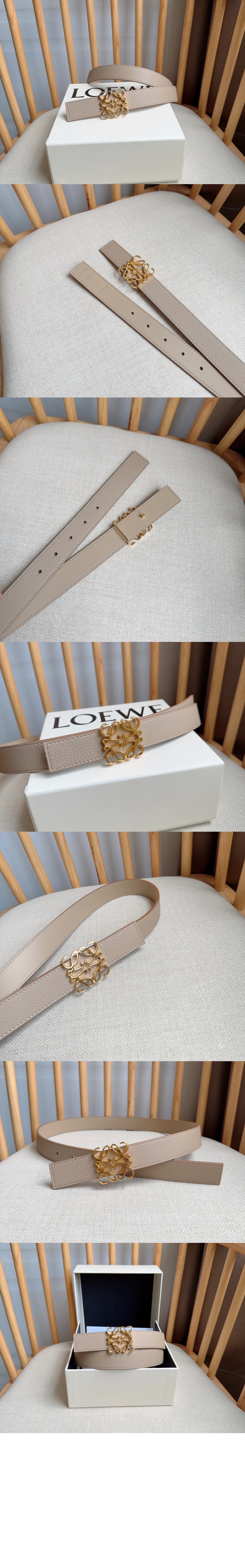 소프트 알갱이 소가죽 양면 아나그램 벨트 > 로에베