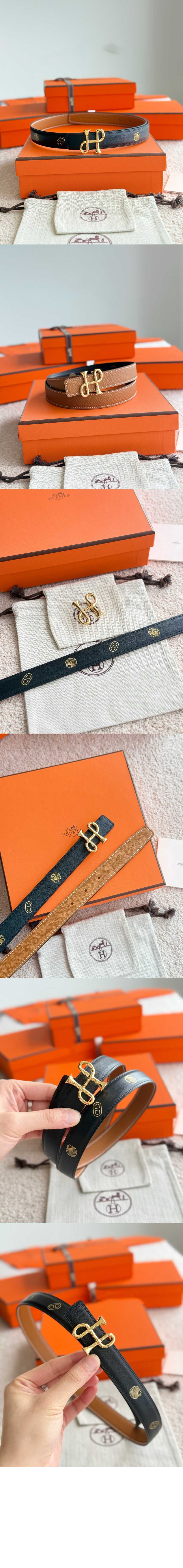 Cor Baroque 벨트 버클 & Hermes sur Mer 리버서블 가죽 스트랩 > 에르메스