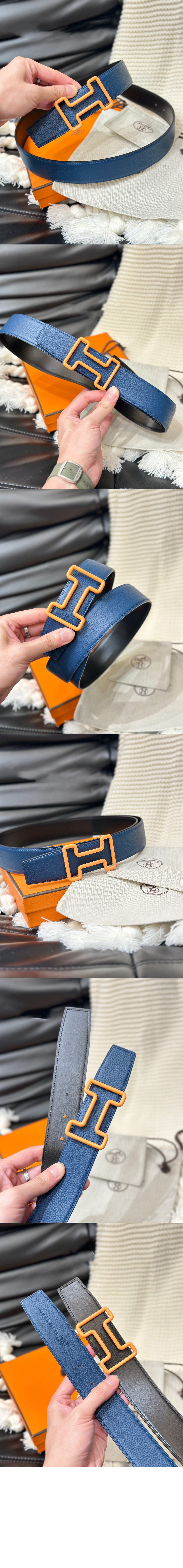 Tonight Color 벨트 버클 리버서블 가죽 스트랩 > 에르메스