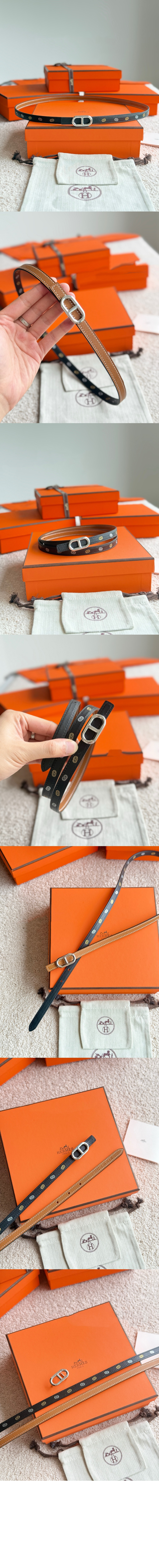 Maillon H 벨트 버클 Hermes sur Mer 리버서블 가죽 스트랩 > 에르메스