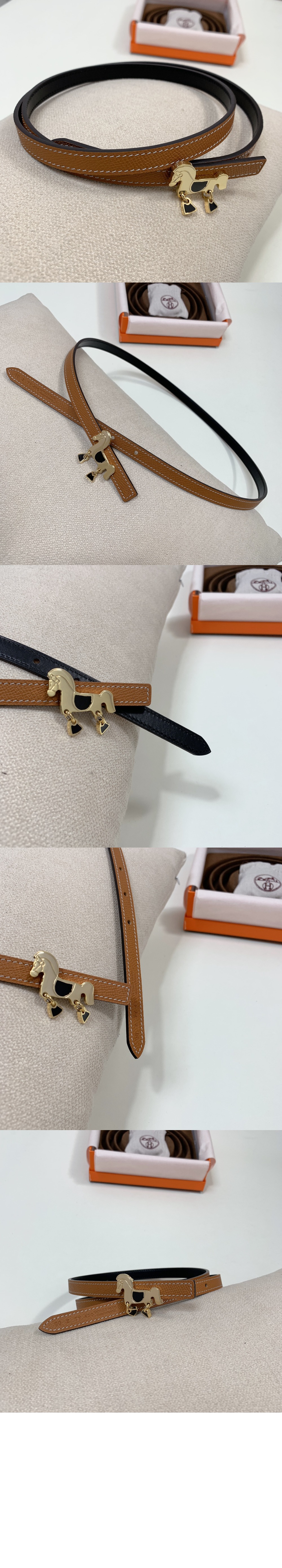 토르네이드 버클 양면 가죽 벨트 > 에르메스